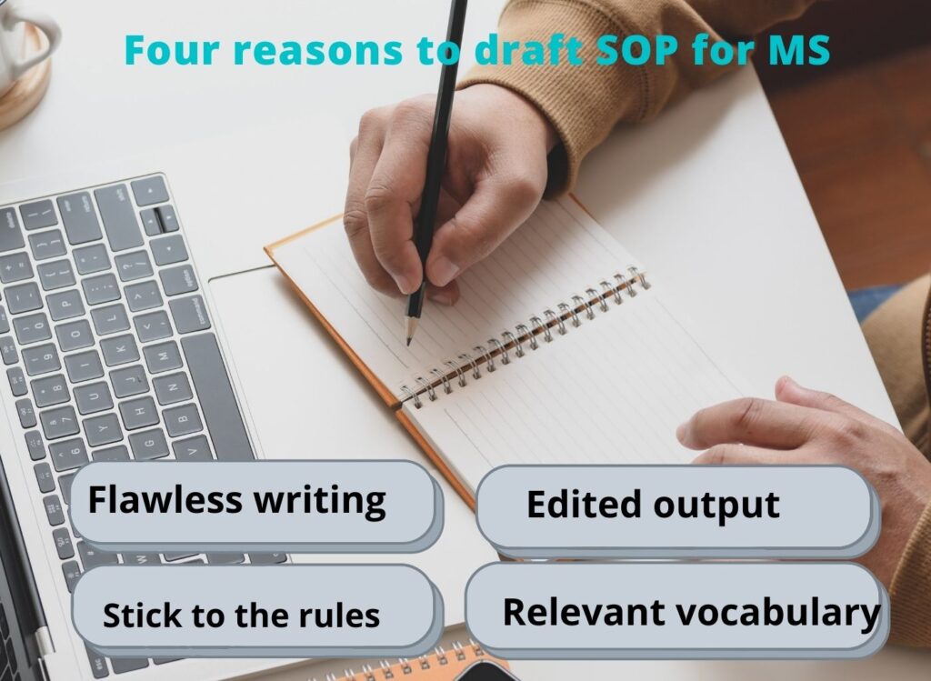 Infographics about Four reasons you should get professional writers to draft SOP for MS in Construction Management.