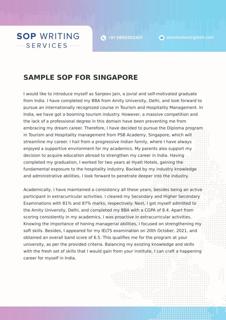 Sample sop for singapore1