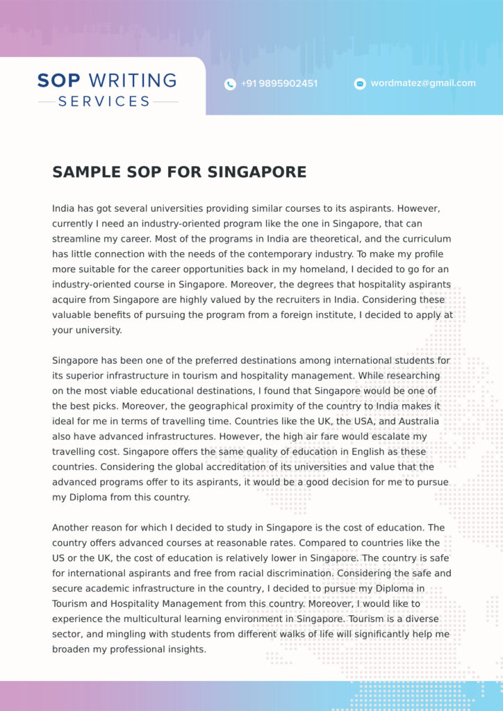 Sample sop for singapore2