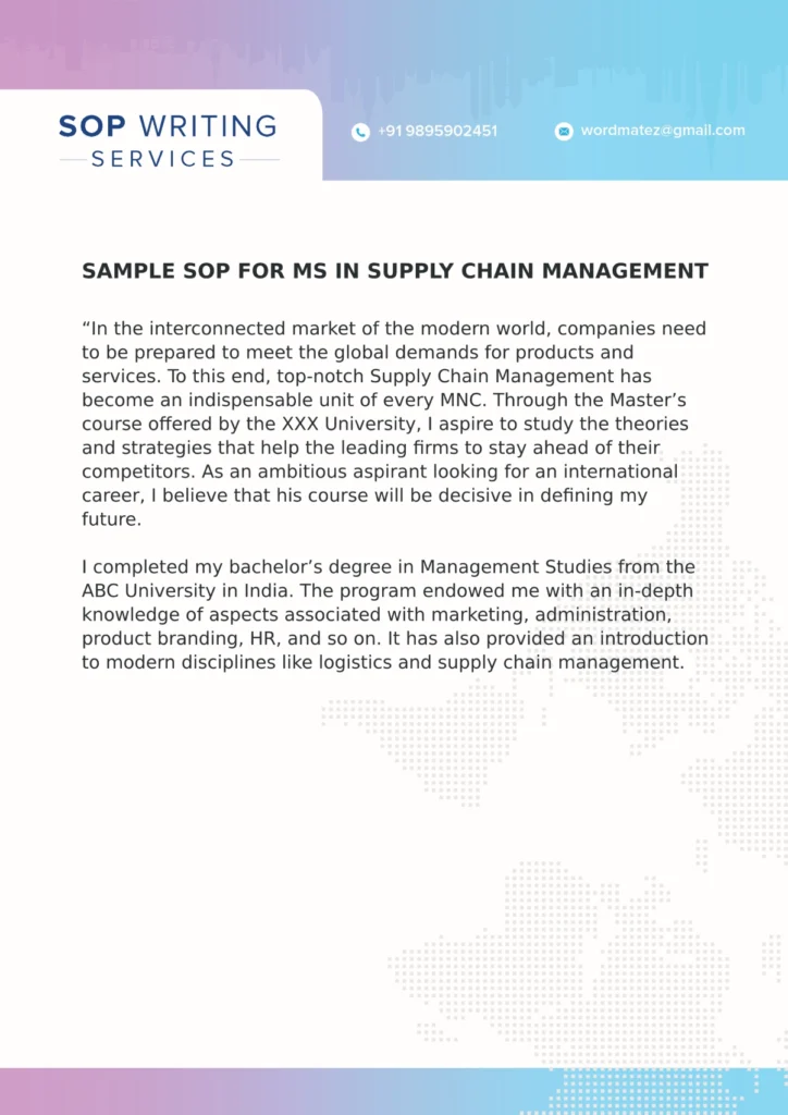 Sample sop for supply chain management1