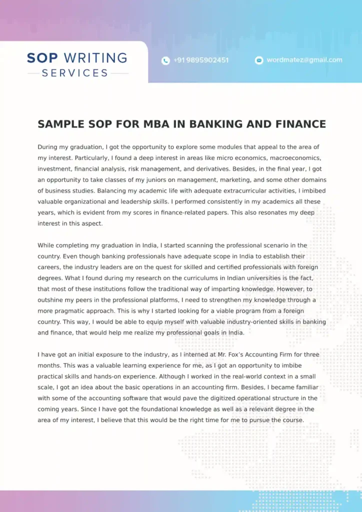 SOP for MBA in Banking and finance2 (1)