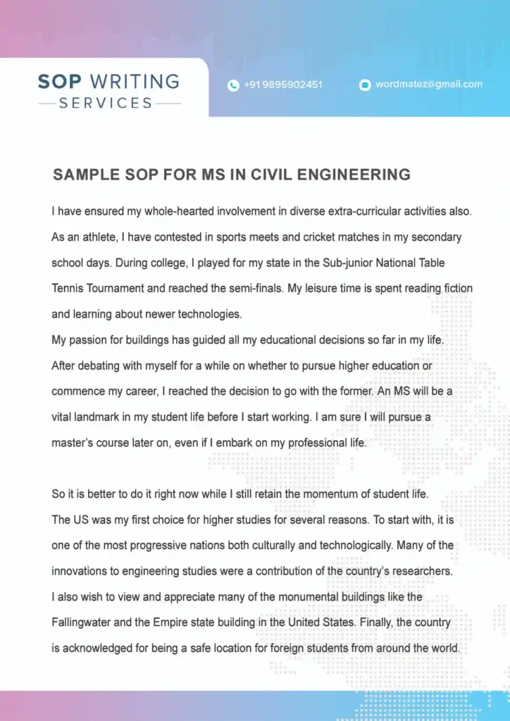Sample sop for MS in Civil Engineering3